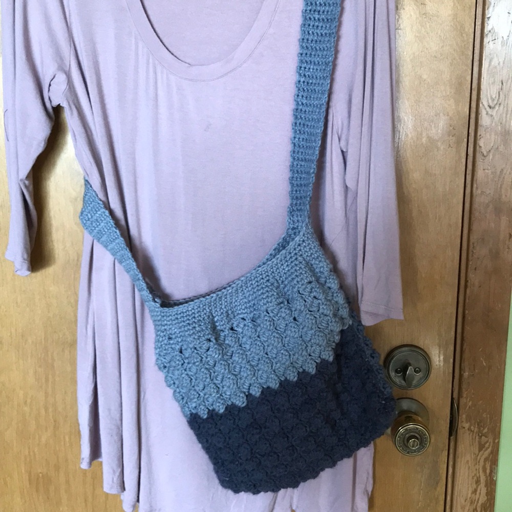 Crossbody blue purse artist created by Capture Z